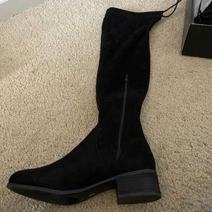 Black thigh high boots